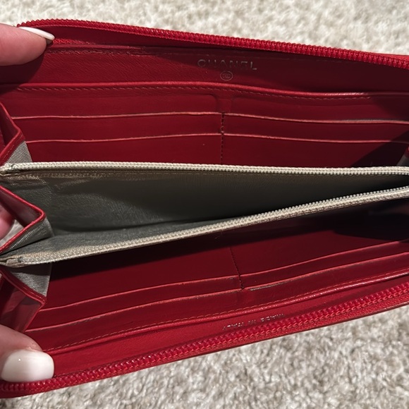Chanel Red Caviar Large Timeless CC Zip Around Wallet - Picture 7 of 15